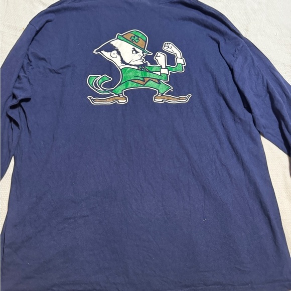 Vintage Adidas NCAA Norte Dame Fighting Irish l College Football Navy Shirt 2XL - Picture 5 of 5